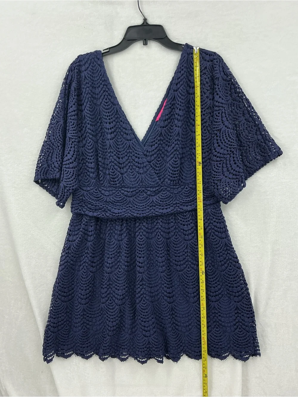 Lilly Pulitzer Navy Crochet V-Neck Swim Coverup 1126